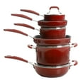 thumbnail image 2 of Kenmore Elite Andover 10Pc Nonstick Aluminum Cookware Set Red Gradient, 2 of 10