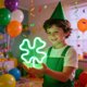thumbnail image 5 of Lámpara De Mesa De Plástico 1Pcs 1 St. Patrick's Day LED Hanging Window Light with Classic Four-Leaf Clovers Green Plastic Battery + USB Powered for Indoor Decor 9.45x6.50x1.57" JASKFLY, 5 of 8