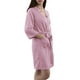 Femme 100% Polyester Léger Doux Chaud Kimono Short Robe XL Rose – image 3 sur 7