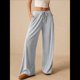 thumbnail image 5 of Pantalones Palazzo de Cintura Alta con Bolsillo y Pierna para Mujer, para Otoño e Invierno. Gris M, 5 of 9