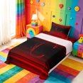 thumbnail image 5 of meiyoeat modern Letter Design Twin Sheets,Black Red Initial C Bedding,3pcs,1 Fitted Sheet and 1 Pillowcase, 5 of 6