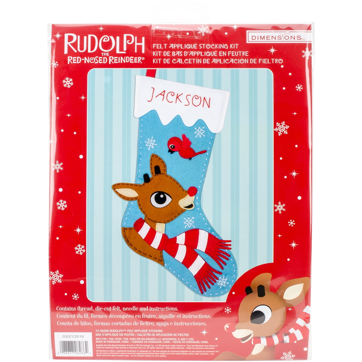 Dimensions 7208286 Rudolph The RedNosed Reindeer Stocking Felt