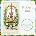 thumbnail image 2 of Bunny Design Easter Welcome Banner Colorful Eggs Bunny Backdrop Cute Chick Spring Flowers Easter Display for Easter Party Spring Gathering Photo Booth, 2 of 9