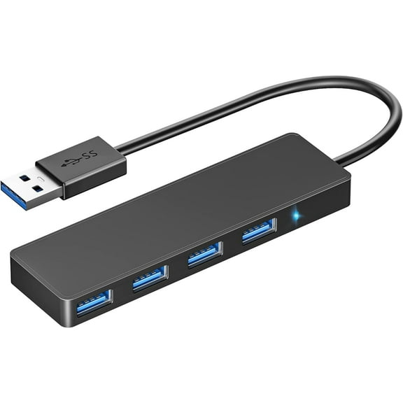 USB Hub, 4 Port Ultra Slim USB 3.0 Hub Datenhub,USB Verteiler mit Kabel,Kompatibel mit MacBook Air/Pro/Mini, PS4,Notebook PC, Laptop, USB Flash Drives, HDD