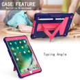 thumbnail image 3 of Dteck Screen Protector Case for Apple iPad 8th Generation 10.2" (2020),Shockproof 3-layer-protection Hybrid Rubber Hard PC Back Protective Kickstand iPad 7th Gen 10.2-inch (2019) Cover,Navy+Rose, 3 of 4