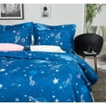 thumbnail image 1 of Microfiber Twin Duvet Cover Set, 2 Pieces Ultra Soft Starry Sky Printed Comforter Cover Set with Zipper Closure and Corner Ties, Blue and White, 1 of 7