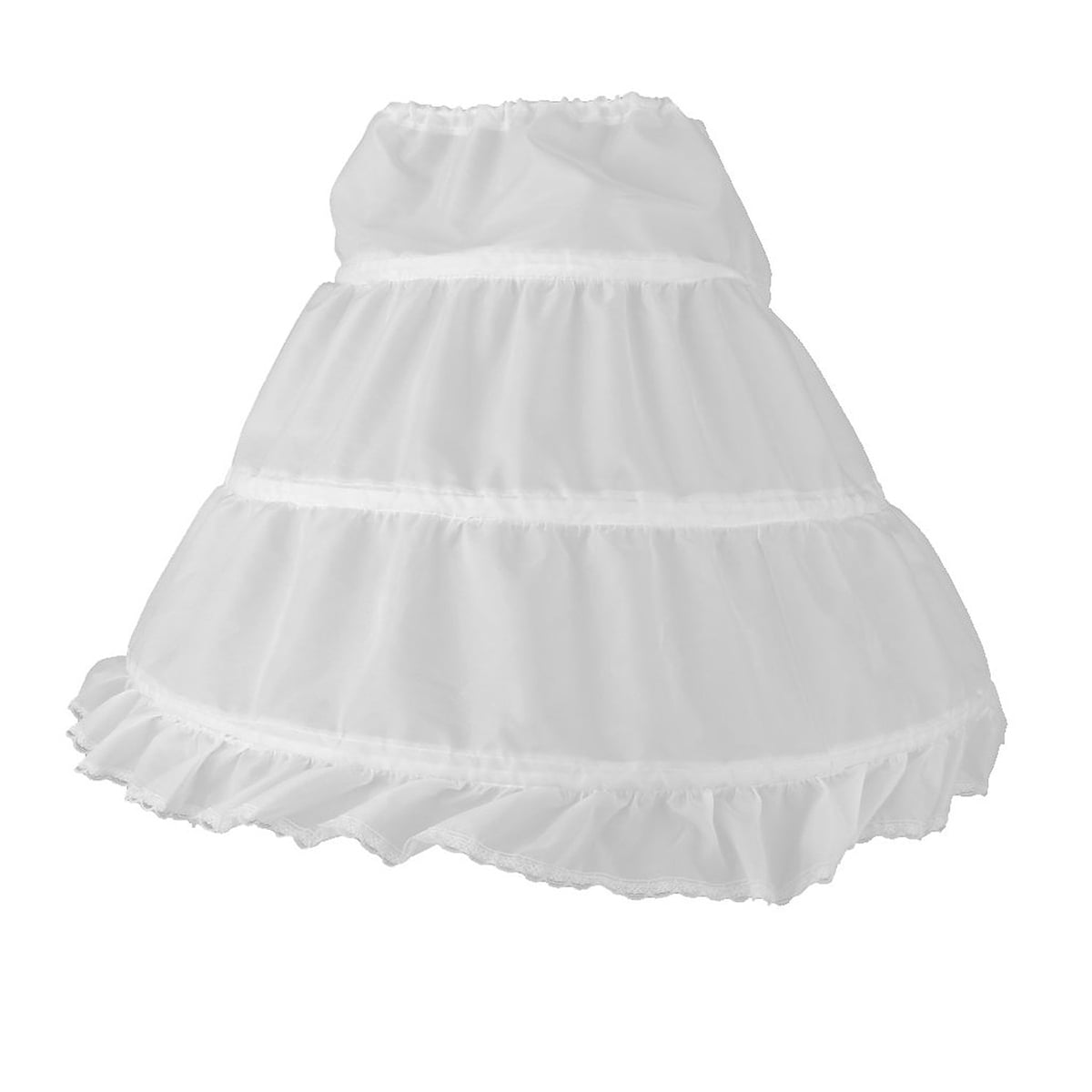1x 2-13 Years Girls' 3 Hoops Petticoat Full Slip Flower Girl Crinoline Skirt US 