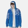 thumbnail image 2 of Fotbe Blue Christmas With Snowflakes Chaqueta con Protección Solar UPF 50+ para Hombre y Mujer, Camisa con Capucha y Bolsillos-X-Large, 2 of 7