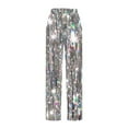thumbnail image 5 of Dolkfu Wide Leg Winter Pants for Women High Waisted Sequin Disco Pants Dance Night Club Streetwear Women's Pants L, 5 of 5