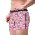 thumbnail image 2 of Sikiie pink Holiday Joy Print Men's Boxer Briefs, Elastic Waistband Boxer Briefs Leggings-Small, 2 of 5
