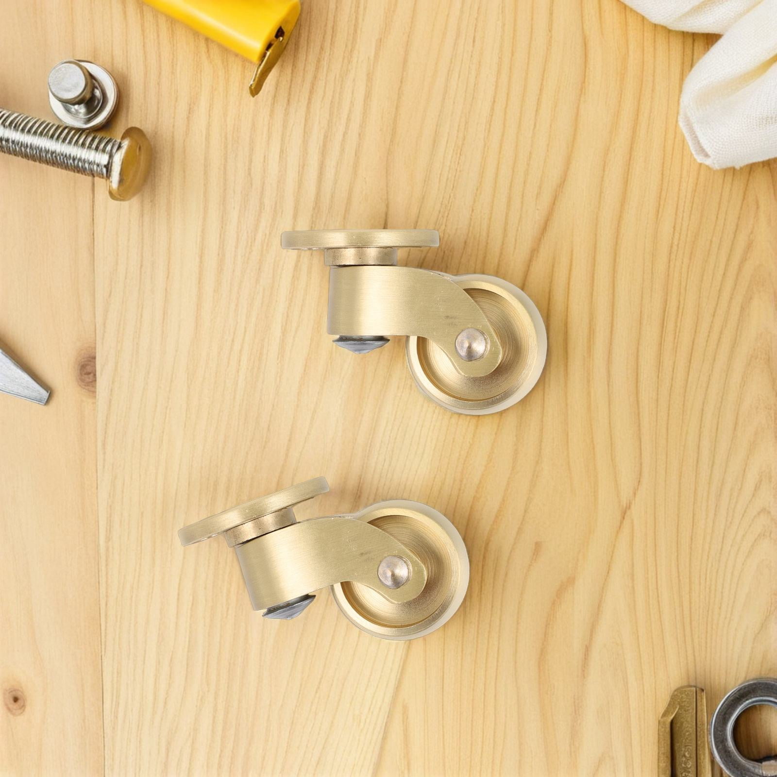 LOLIPPYY 2-Pack Metal Brass Swivel Caster Wheels Replacement for Office Chairs, Furniture, and Trolleys Smooth Rolling