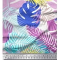 thumbnail image 1 of Soimoi Tissu en Coton Rose Imprimé Feuilles Tropicales 1 Yard 56 Pouces de Large, 1 of 5