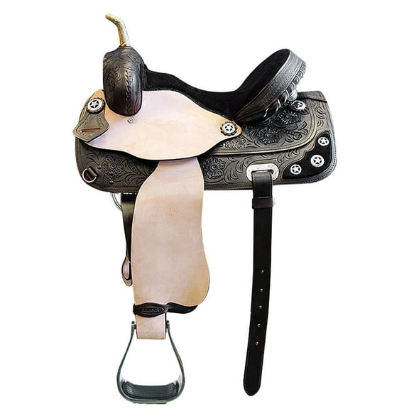 16 In Western Horse Saddle American Leather Treeless Trail Barrel Hilason