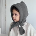 thumbnail image 1 of LIJCC Kid’s Balaclava Knit Hooded Accessory – Soft Fabric for Delicate Skin, Adjustable Tie Closure, Neutral Tone for Outfit Matching, Warm for Cool Days, 1 of 5
