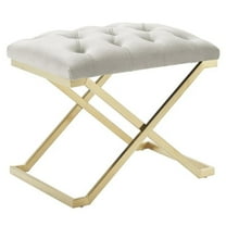 22 x 15.75 x 17.25 in. Rada Bench in Ivory & Gold