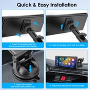 EEEkit 2-in-1 Suction Cup CarPlay Mount for Dashboard Windshield, 360° Adjustable Holder Fit for Portable CarPlay Screen, GPS, Monitor, Dash Cam, Phone Holder