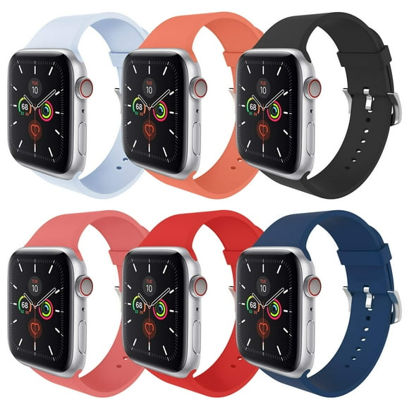MITERV Compatible with Apple Watch Band 38mm 40mm 42mm 44mm Soft Silicone Replacement Band for Apple Watch Series 4 Series 3 Series 2 Series 1 (Nike 6 Pack, for 38mm/40mm Apple Watch)