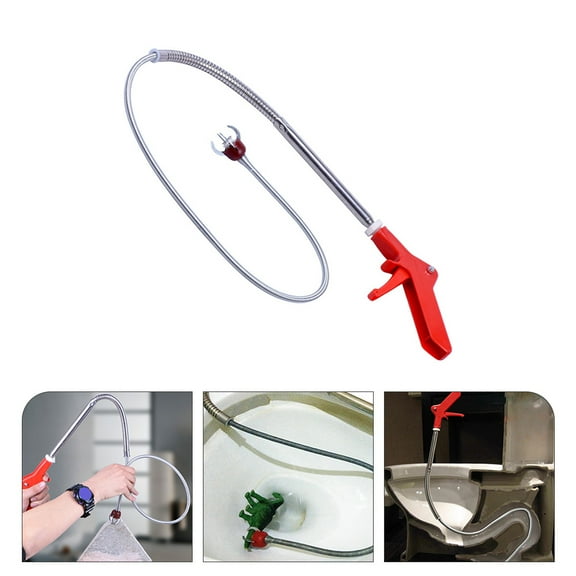 Toilet Grabber Sink Snake Cleaner Plumbing Bowl Drain Clog Remover Hair Flexible Extra Long Reach
