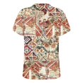thumbnail image 5 of Bovemsi Women's Boho V Neck Button Front Short Sleeve Shirt - Lightweight Summer Casual Blouse with Flowy Fit, Red, S, 5 of 5