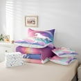thumbnail image 6 of Manfei Boys Girls Animal Unicorn Bedding Comforter Set 7 Pieces,Dreamy Princess Full Bedding Set Lightweight,Kawaii Gradient Rainbow Fitted Sheet Flat Sheet,Luxury Bedroom Decor,Reversible, 6 of 8
