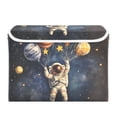 thumbnail image 7 of Yayeee Collapsible Cube Storage Bin with Lid Fabric Closet Decorative Basket with Handles, Watercolor Astronaut, 7 of 7