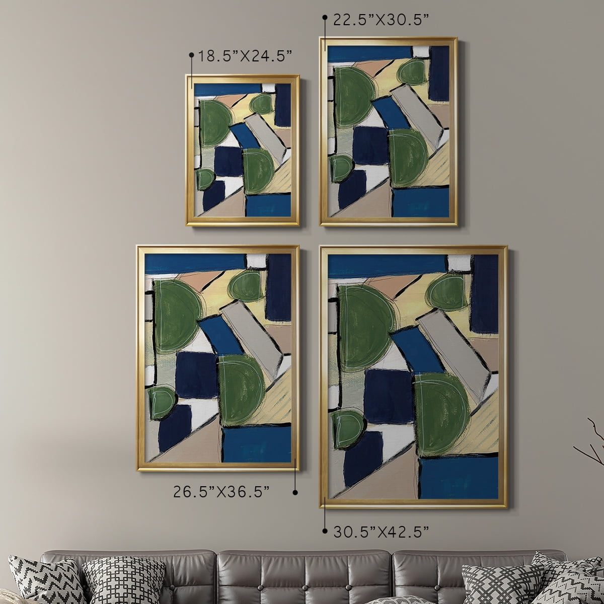 Spatial Mix I Premium Framed Print, in Gold, Black, or Silver - Ready to Hang