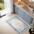thumbnail image 6 of Toyoso 2x3 Area Rug Living Room Rugs - Vintage boho Decor Floral Area Rugs for Bedroom Dining Room Machine Washable Farmhouse Floral Carpet- Blue, 6 of 6