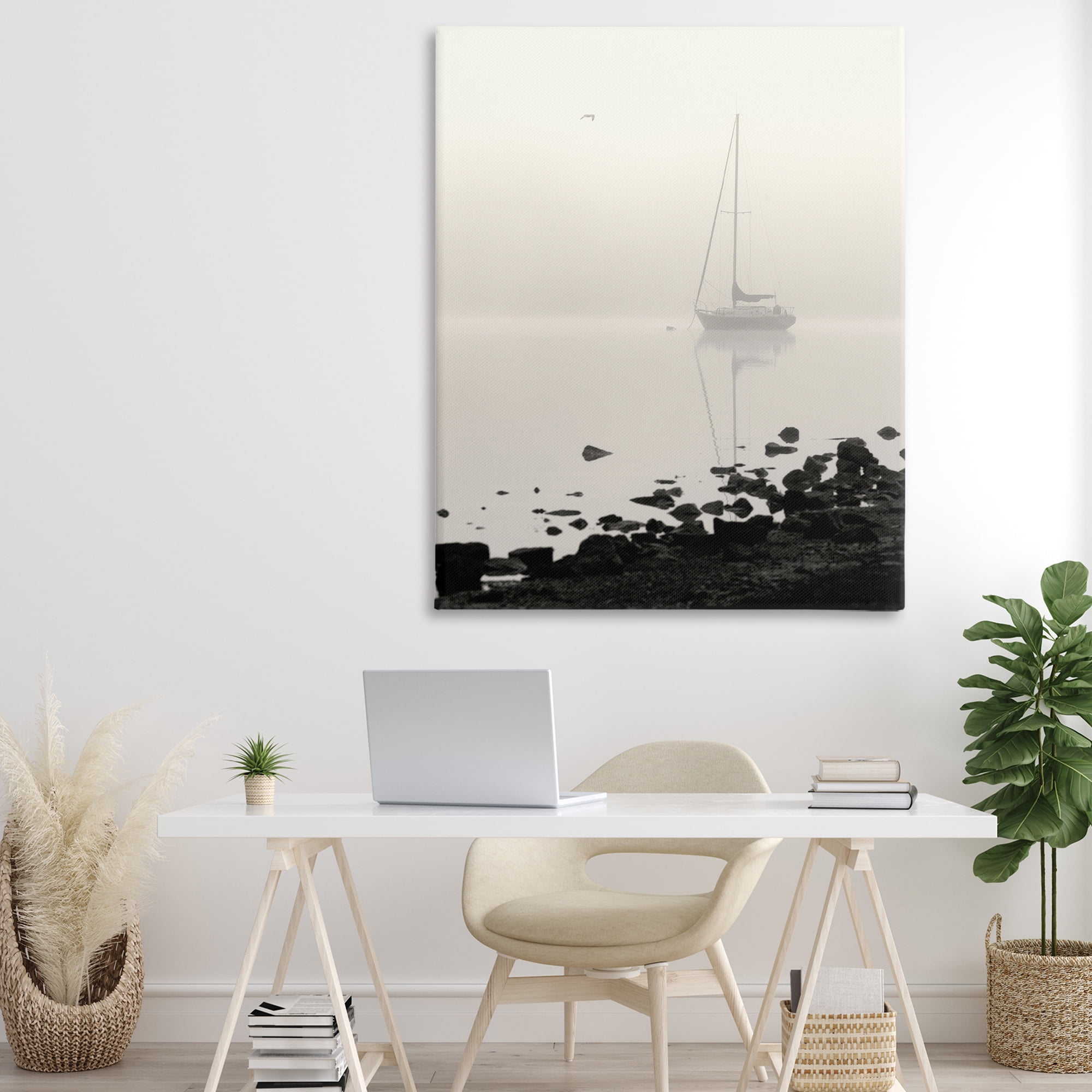 Stupell Industries Moored In Fog Canvas Wall Art, design by Nicholas Bell