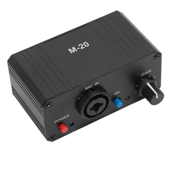 Microphone Preamp High Gain 48V Phantom Power XLR Output Mic Preamplifier For Dynamic And Condenser Microphones Booster
