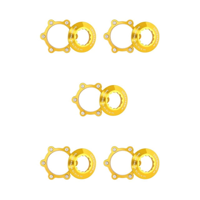 QualitChoice 1 Ensemble Verrous Centraux Adaptateurs de Rotor de Frein à Disque Anneau de Verrouillage de Rotor Alliage d'Aluminium Remplacement Acier Inoxydable 6 Trous Or 5 Ensembles