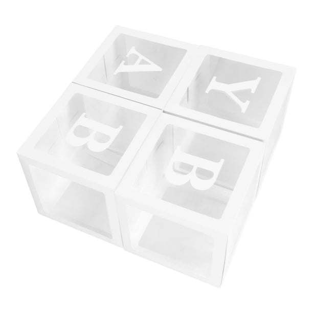 Cajas De Globo, 4pcs Cajas De Globo Transparentes Con Letras Instalación Fácil Para La Propuesta Confesion Baby Shower