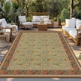 thumbnail image 2 of Boho Geometric Abstract Floral Outdoor Rug for Patio/Deck/Porch, Non-Slip Large Area Rug 3 x 5 Ft, Vintage Ethnic Flower Textured Indoor Outdoor Rugs Washable Area Rugs, Camping Rug Carpet Runner, 2 of 8