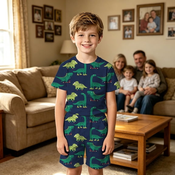 Boys Ensemble Short Sleeve Casual Comfortable Youth Summer for Boys Loose Warm Baby Outdoor Shorts Set