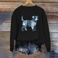 thumbnail image 3 of Uootdi Cute Animal Print Graphic Long Sleeve Sweatshirt for Women Crewneck Denim Patches Animal Vintage Pullovers Tops Casual Loose Outfits for women Gift, 3 of 5