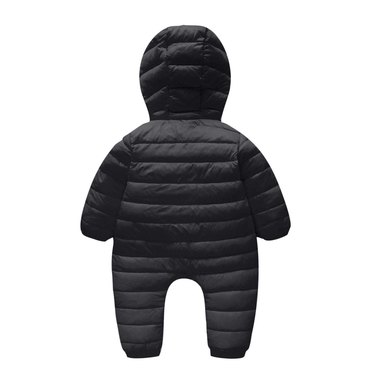 Hzgobj Infant Baby Snowsuit Toddler One Piece Romper Hooded Jumpsuit Winter Coat Warm Thick Outwear Kids Girls Boys Long Sleeved Hooded Casual Outdoor Jacket Climbing Suit