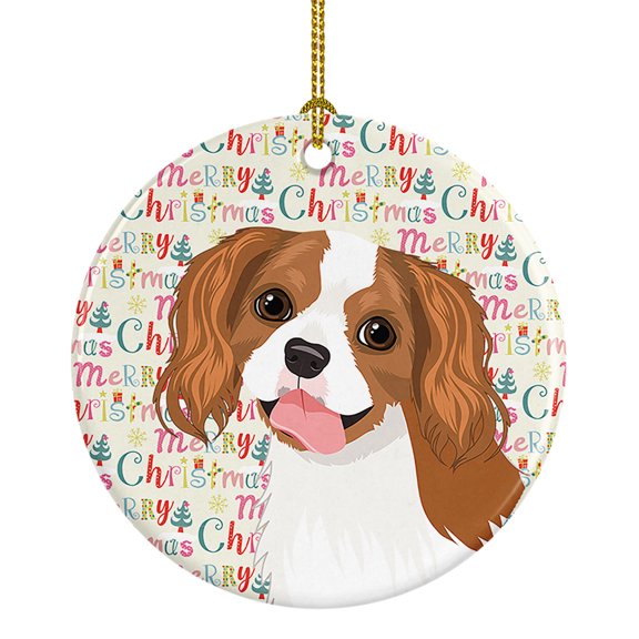Cavalier King Charles Spaniel Blenheim #2 Christmas Ceramic Ornament 2.8 in x 2.8 in
