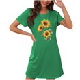 thumbnail image 2 of DPTALR Chemise de Nuit Courte Surdimensionnée pour Femmes, Imprimé Poitrine, Manches Courtes, 2 of 3
