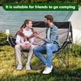 thumbnail image 5 of Foldable Double Camping Couch, Padded Loveseat with Cup Holders, Side Pockets, Wine Holder & Carry Bag for Outdoor Adventures, 5 of 6