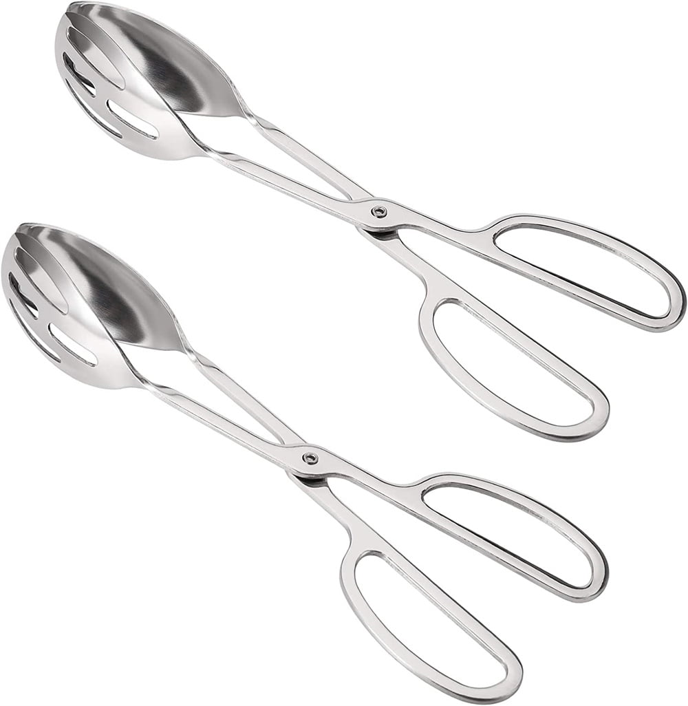 Panxxsen 2 pack buffet tongs,stainless steel salad tongs,serving