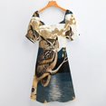 thumbnail image 6 of Moonlit Owl Forest Night Short Sleeve Dress Clothes Women's Summer Dress Elegant Dress Daily Dresses For Woman, 6 of 9