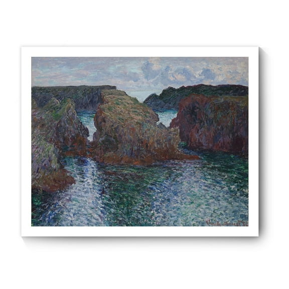 Monet Canvas Prints Wall Art, Rocks at Port-Goulphar, Belle-le by Claude Monet Famous Paintings Reproduction, Monet Classic Art Poster Prints