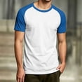 thumbnail image 2 of NinXxx Men's Fashion Casual Short Sleeve Raglan Top Light Blue XXXXL, 2 of 5