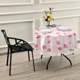 thumbnail image 7 of SKYSONIC 60" Strawberry Flowers Round Table Cloth Banners Spots Polyester Tablecloth Washable Tablecover for Party Dinner Home Decor, 7 of 7