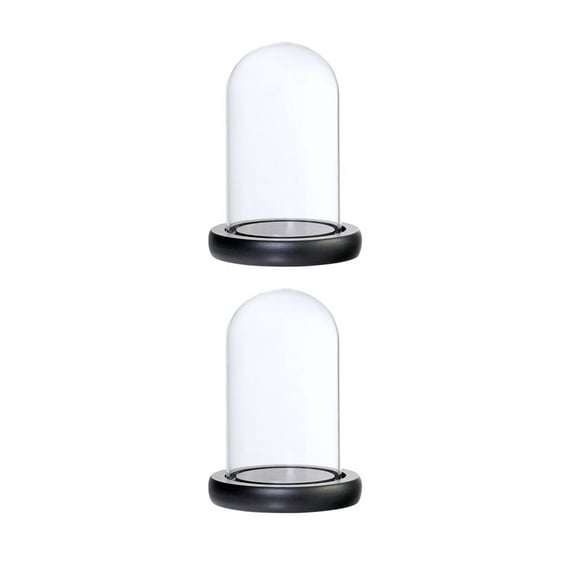 2Pcs 7x12cm Dome with Wooden Base for Home Wedding Party Centerpiece