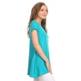 thumbnail image 3 of Women's Casual Solid Color Short Sleeve Tunic Top With Pockets, 3 of 4