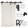 thumbnail image 4 of CCJH 7FT Bypass Double Door Matte Black Steel Barn Door Hardware Kit 2 Pieces, 4 of 8