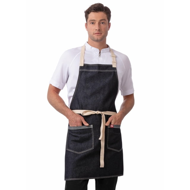 Delantal Chef Works Ridgewood Denim Azul Índigo Talla Ajustable