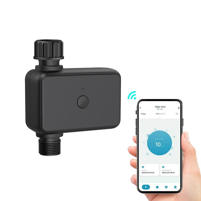 Amdohai Smart BT Watering Timer Hose Faucet Sprinkler Timer with Rain Delay APP Remote Control Programmed Automatic Garden Irrigation Controller for Lawn Farmland Courtyard Greenhouse