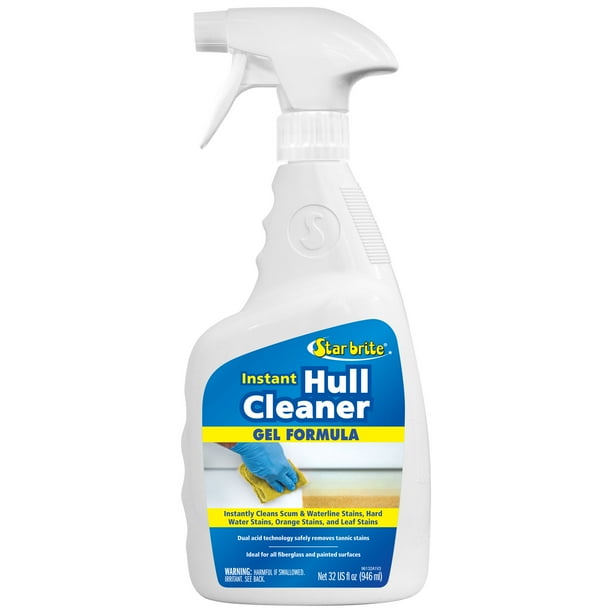 STAR BRITE Limpiador de Casco Instantáneo - Spray en Gel de 32 Oz - Elimina Manchas en Cascos de Embarcaciones, Fibra de Vidrio, Plástico y Superficies Pintadas (096132)