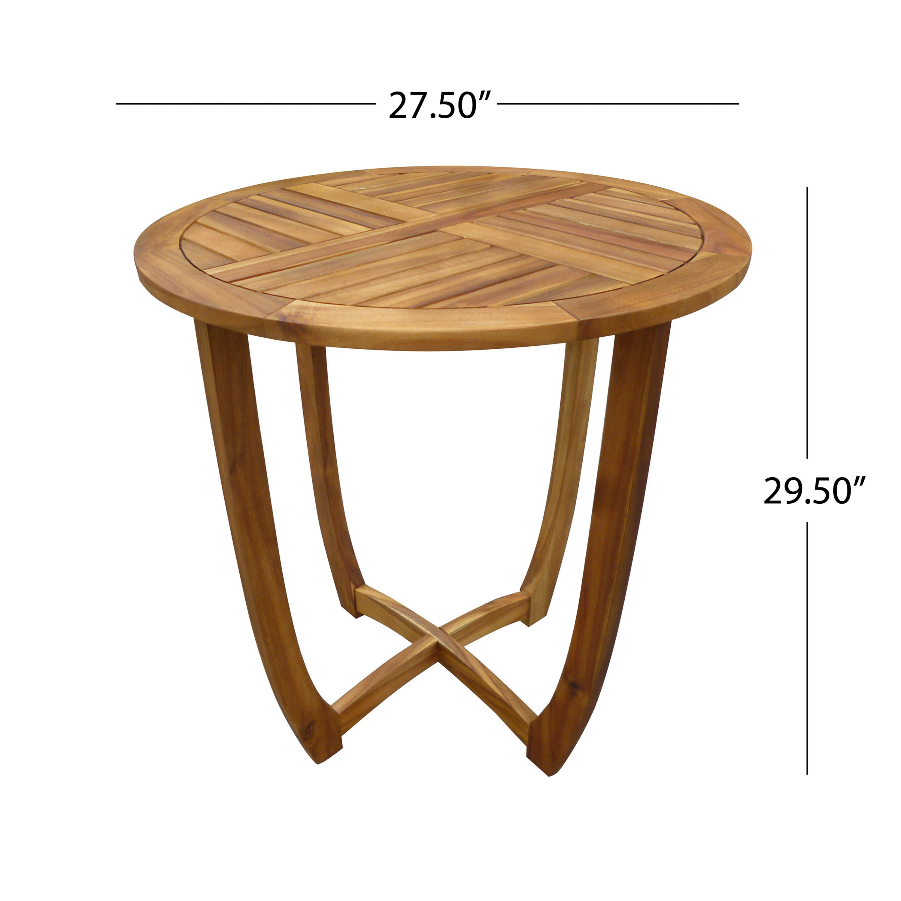 Outdoor Round Acacia Wood Accent Table,27.5" Teak